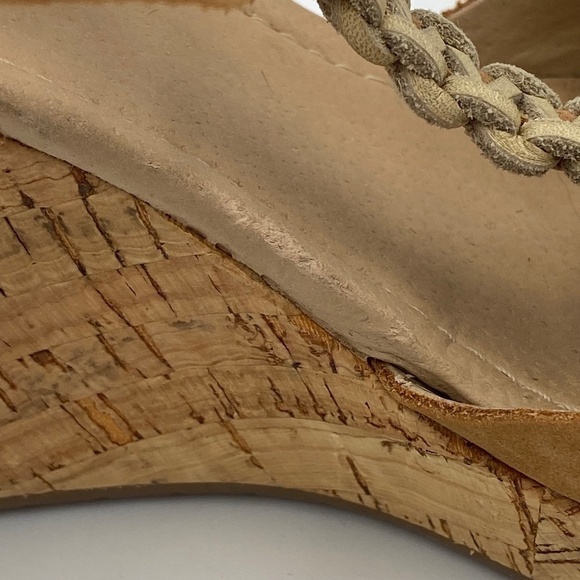 SPERRY tan leather cork wedge sandals size 10 - Picture 6 of 11